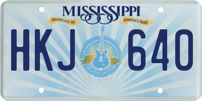 MS license plate HKJ640