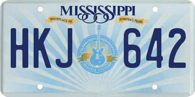 MS license plate HKJ642