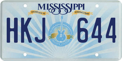 MS license plate HKJ644