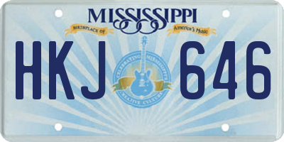 MS license plate HKJ646