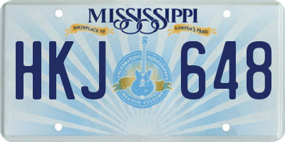 MS license plate HKJ648