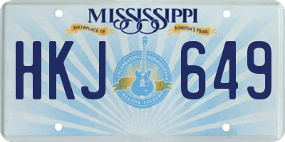 MS license plate HKJ649