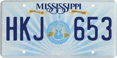 MS license plate HKJ653