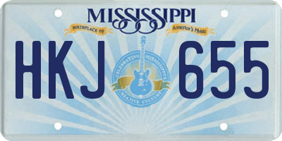MS license plate HKJ655