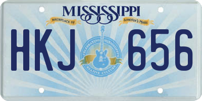 MS license plate HKJ656