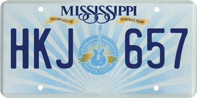 MS license plate HKJ657