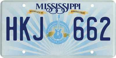 MS license plate HKJ662