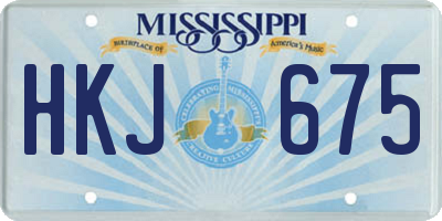MS license plate HKJ675