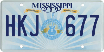 MS license plate HKJ677