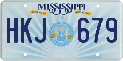 MS license plate HKJ679