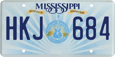 MS license plate HKJ684