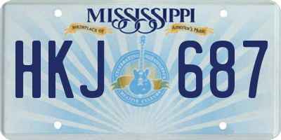 MS license plate HKJ687
