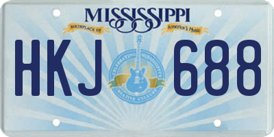 MS license plate HKJ688