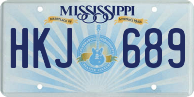 MS license plate HKJ689