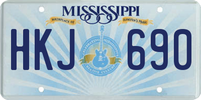 MS license plate HKJ690