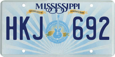 MS license plate HKJ692