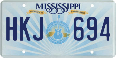 MS license plate HKJ694