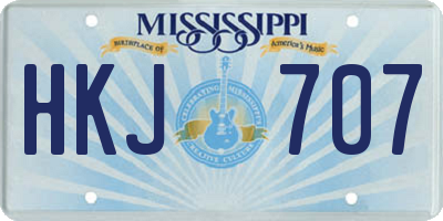 MS license plate HKJ707