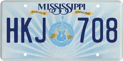 MS license plate HKJ708