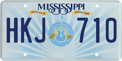 MS license plate HKJ710