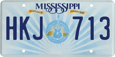 MS license plate HKJ713