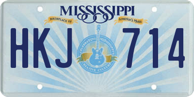 MS license plate HKJ714