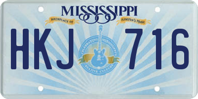 MS license plate HKJ716
