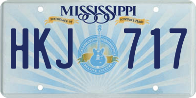 MS license plate HKJ717