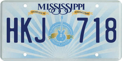MS license plate HKJ718