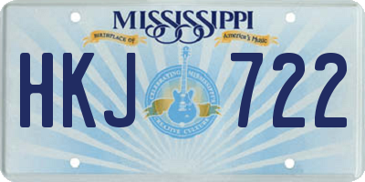 MS license plate HKJ722