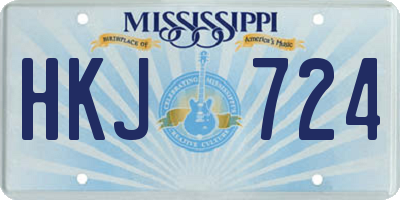 MS license plate HKJ724