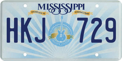 MS license plate HKJ729