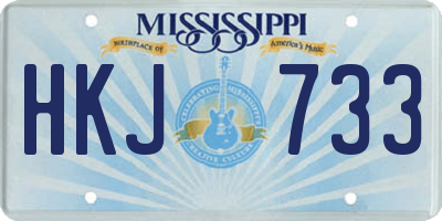 MS license plate HKJ733