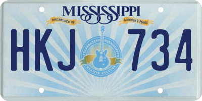 MS license plate HKJ734