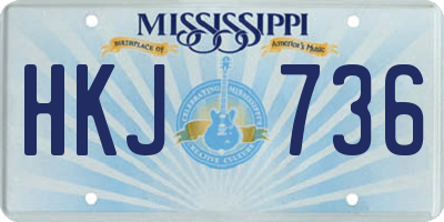 MS license plate HKJ736
