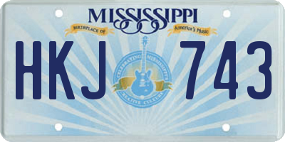 MS license plate HKJ743