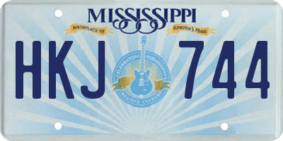 MS license plate HKJ744
