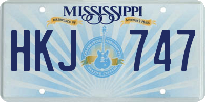 MS license plate HKJ747
