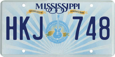 MS license plate HKJ748