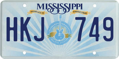 MS license plate HKJ749