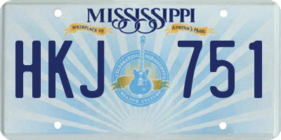 MS license plate HKJ751
