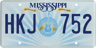 MS license plate HKJ752