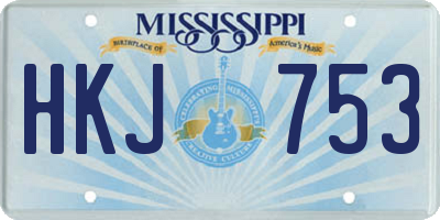 MS license plate HKJ753