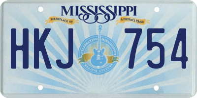 MS license plate HKJ754