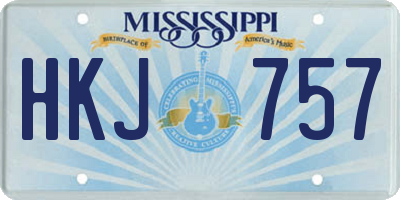 MS license plate HKJ757