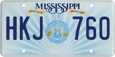 MS license plate HKJ760
