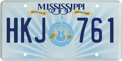 MS license plate HKJ761