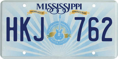 MS license plate HKJ762