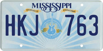 MS license plate HKJ763