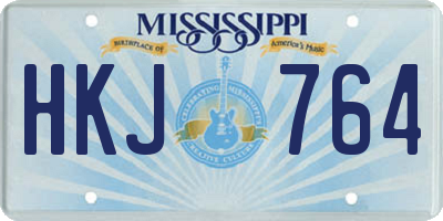 MS license plate HKJ764